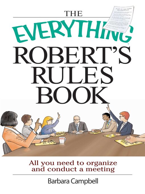 Title details for The Everything Robert's Rules Book by Barbara Campbell - Available